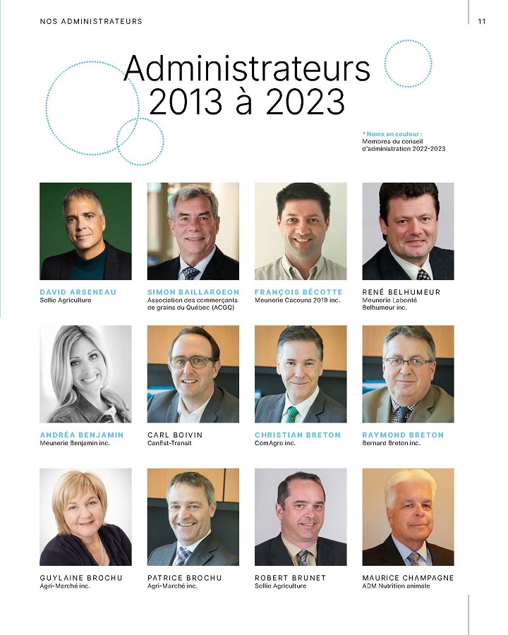 Cahier souvenir 60 anniversaire AQINAC - Administrateurs 2013 à 2023